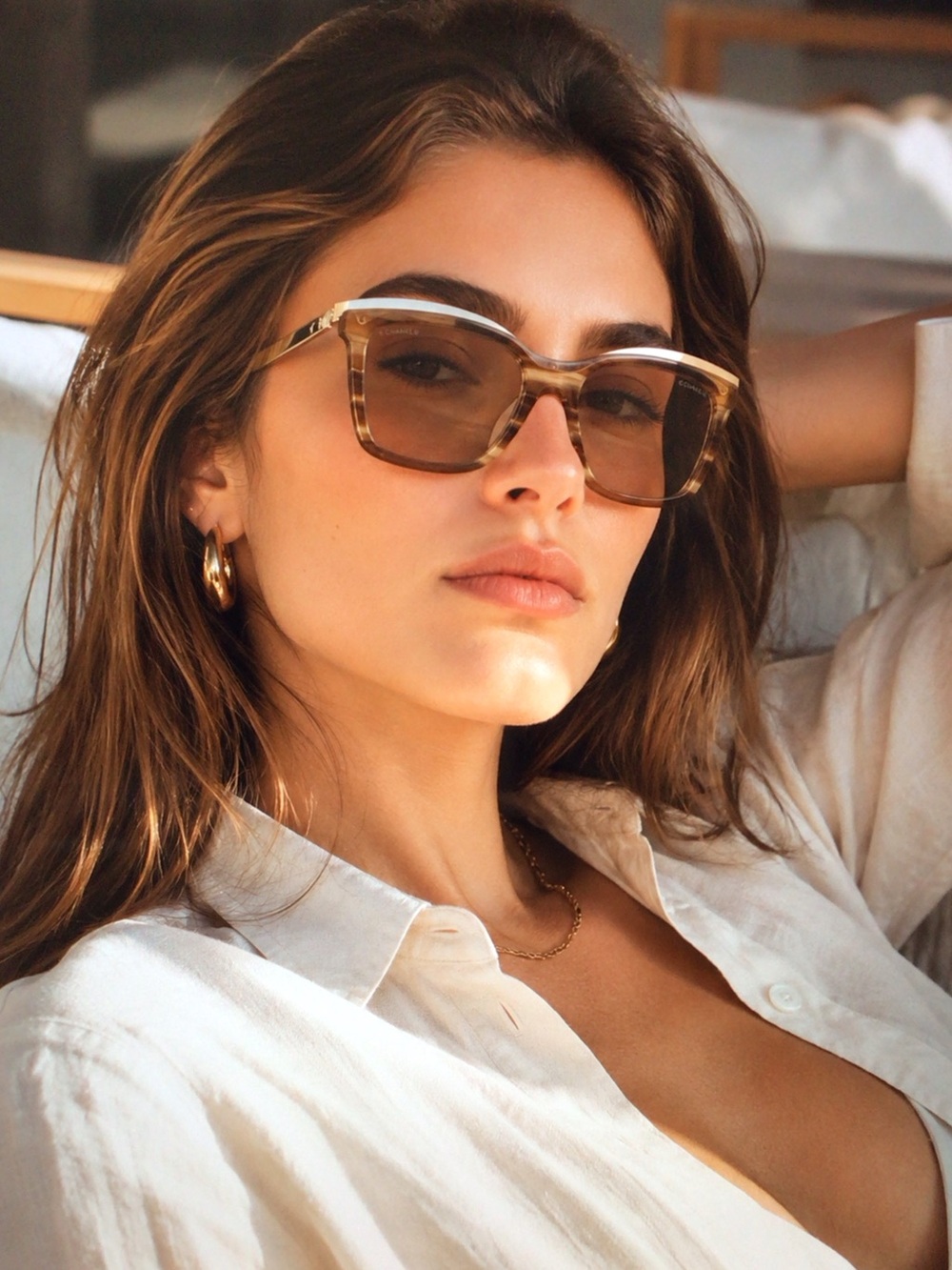 CHANEL 4301 Tortoiseshell Square Sunglasses Auth